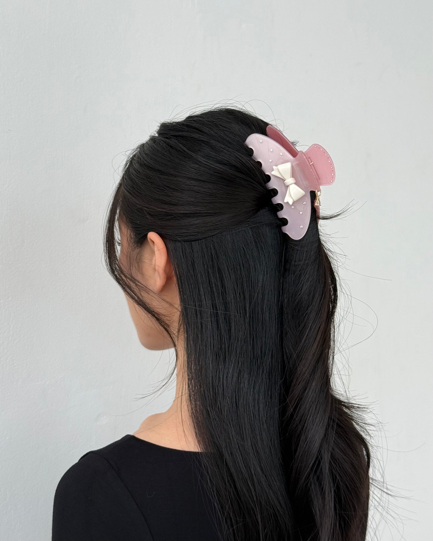 Pink Bow Claw Clip
