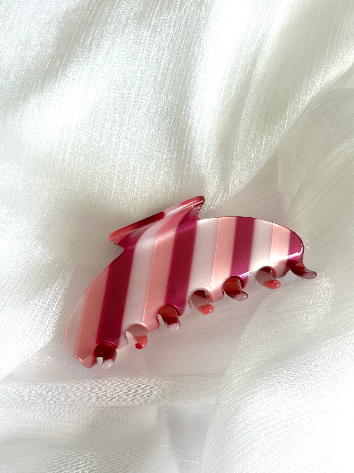 Pink Stripe Claw Clip