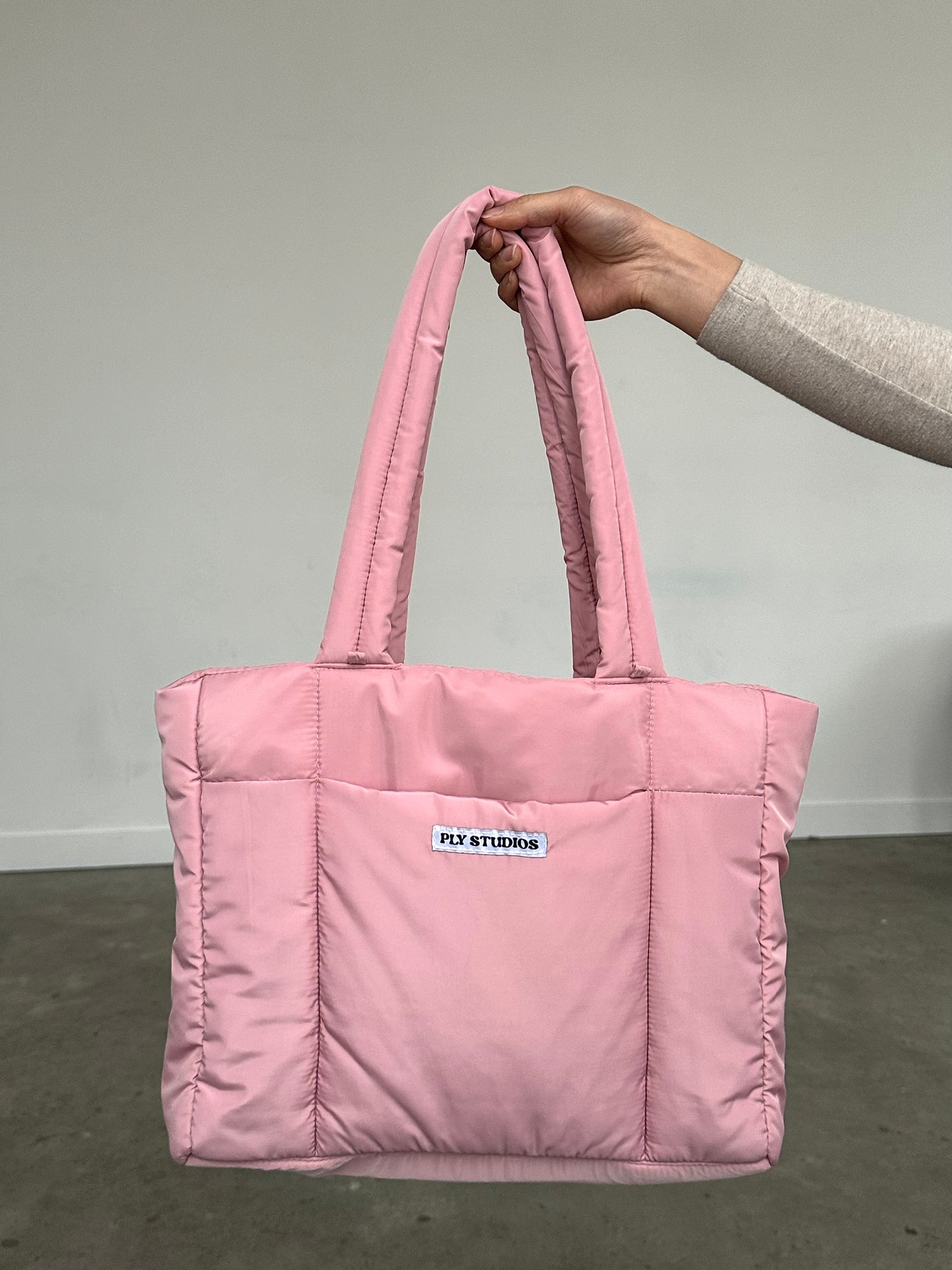 Pink Bow Puffer Tote