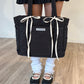 Black Bow Puffer Tote