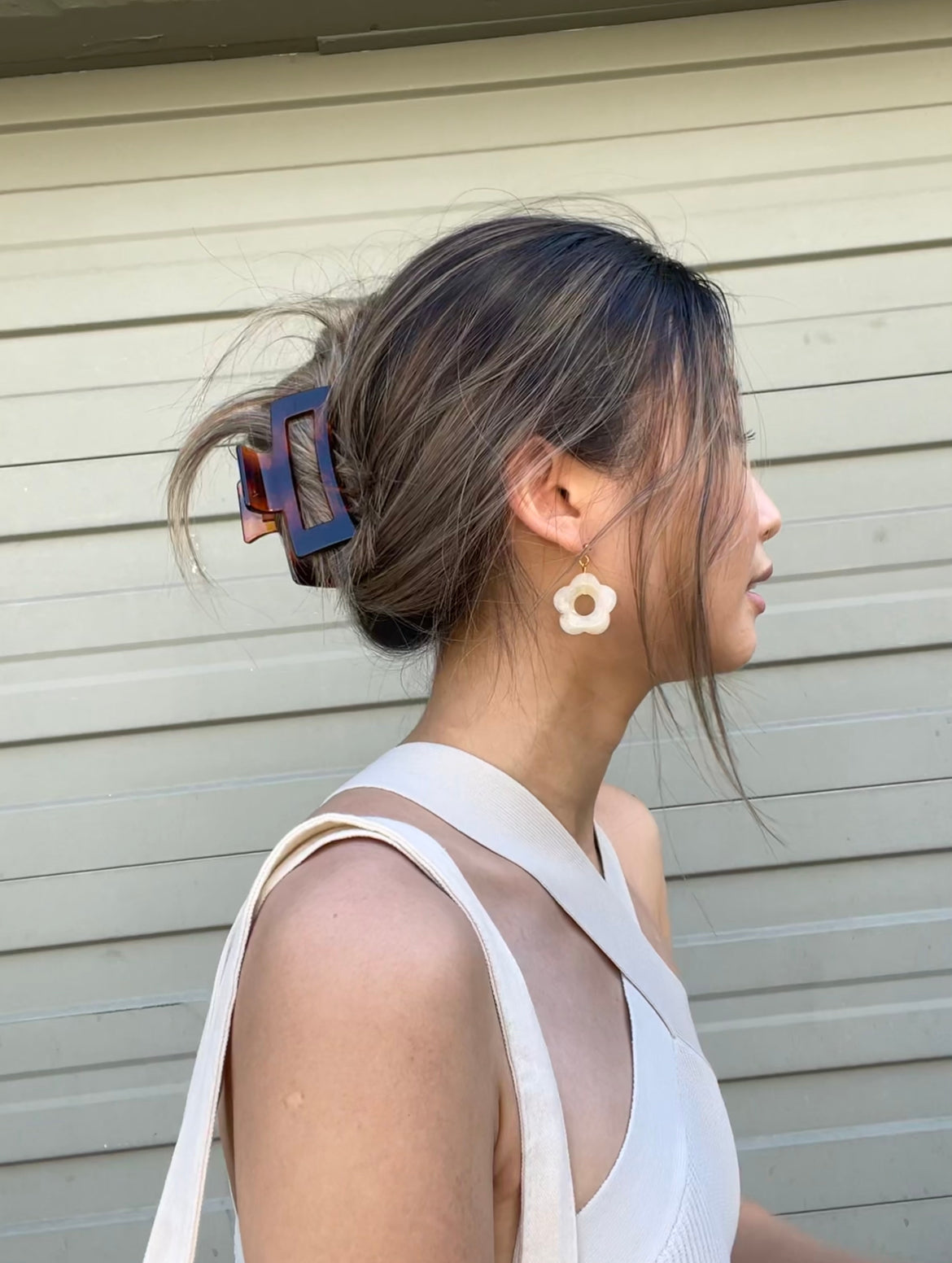 Resin Flower Charm Earrings